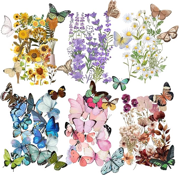 BulbaCraft Transparent Flower and Butterfly Stickers by BulbaCraft
