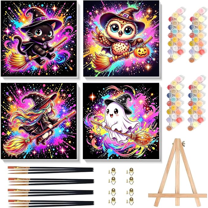 Arttoplus 4 Pack Paint by Numbers Kit by Arttoplus