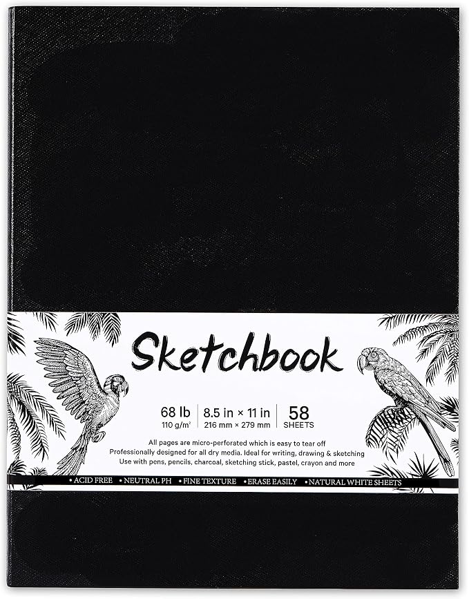 Sketchbook - Hardcover Sketch Pad, 8.5" x 11", Durable Sketch Book by URSUNSHINE