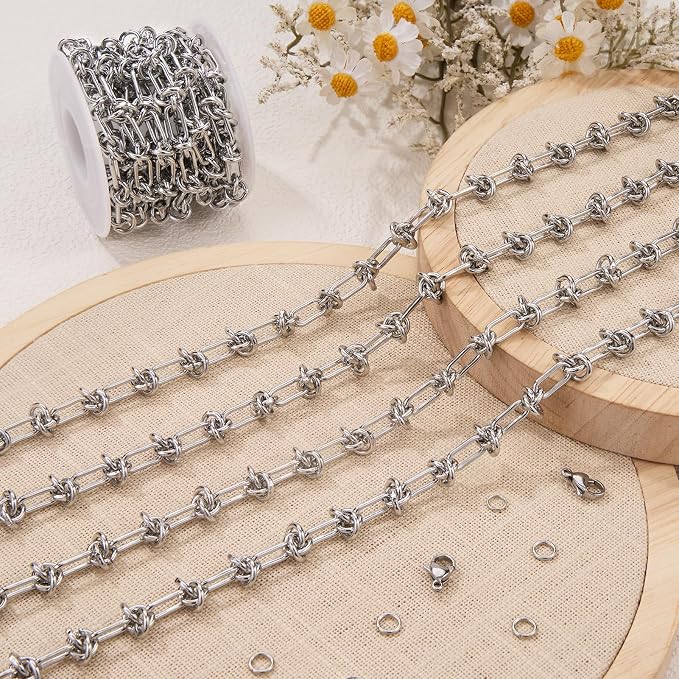 2 Meter Silver Paper Clip Link Chain Roll - Image 8