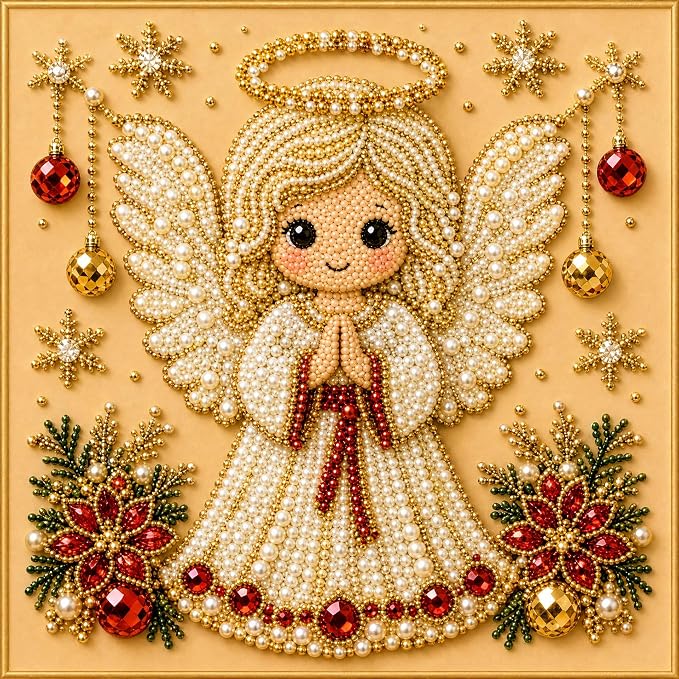 POETRYDRAW Christmas Decor Angel Pearl Art Kit - Image 6