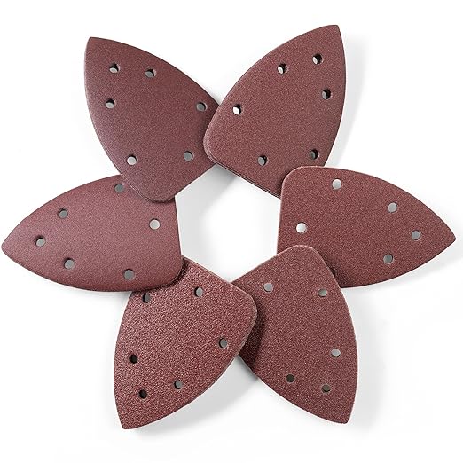 S SATC 36 PCS Mouse Sander Sandpaper 6 Holes Detail Sander Sandpaper Palm Sander Paper Hook and Loop Mouse Sanding Pads Assorted 60/80/100/120/180/240 Grit