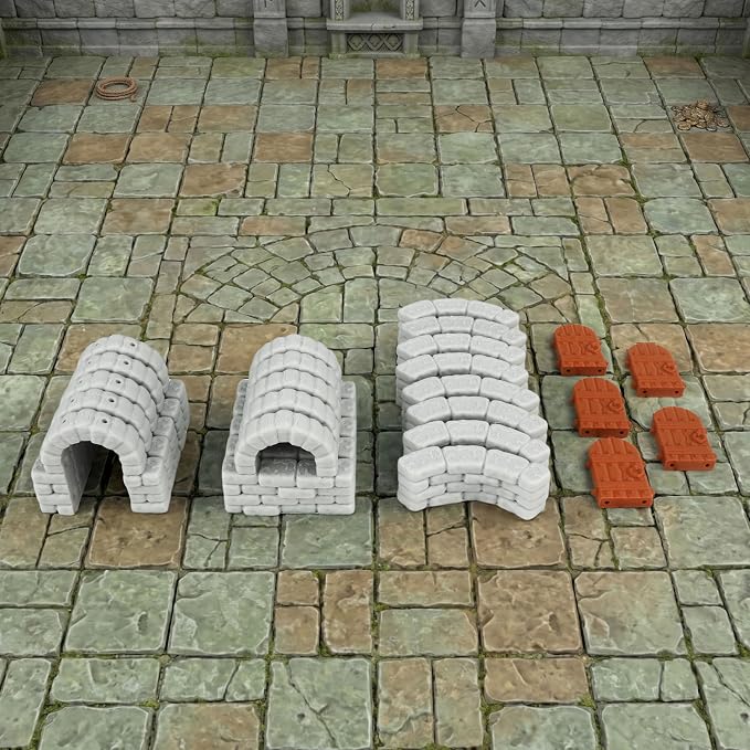 Dungeon Walls 40pcs 28mm Miniature RPG Terrain Modular System DND Terrain by AUSPDICE