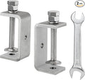 304 Stainless Steel C Clamp,2 1/2 Inch Tiger Clamp Woodworking Clamp Heavy Duty C Clamps for Woodworking, Welding and Construction,Features Stable Wide Jaws and Protective Pads(2 Pcs)