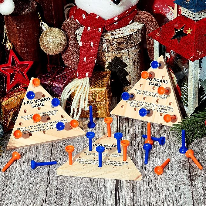 Zhanmai 3 Sets Wooden Triangle Peg, Educational Board, Travel Size, Operation - Image 7