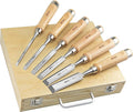 C&T 8 Pieces Premium Wood Chisel Set with Wooden Case,6 Pieces Wood Chisel with 2 Sharpening Stone,Woodworking Carving Chisel Kit,Chrome Vanadium Steel Chisel