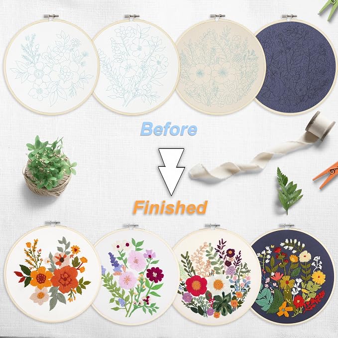 Bonroy 4 Sets Embroidery Kit for Beginners - Image 4