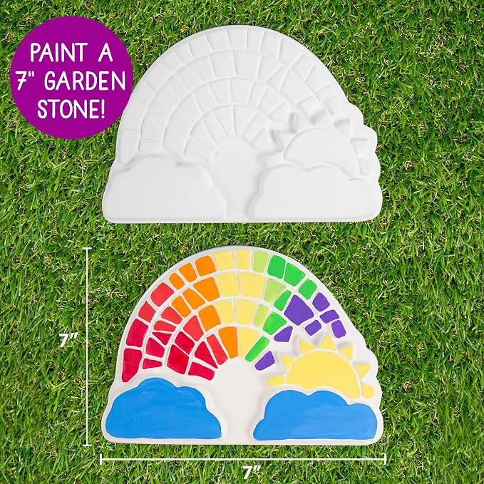 Creative Roots Paint Your Own Rainbow Stepping Stone Craft Kits - Image 6
