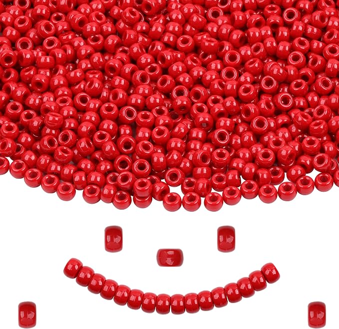 Red Pony Beads - 1000 Pcs Plastic Beads by KAKW