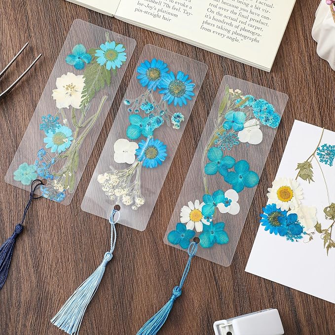 Fuyoooo 376 Pcs Pressed Flowers Bookmark Making Kit, DIY Bookmark Laminating - Image 7
