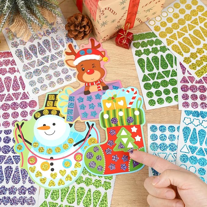 JULEASEL Mirror Mosaic Craft Kit, Christmas Sticker Activity Ages 4-8 | Spark - Image 2