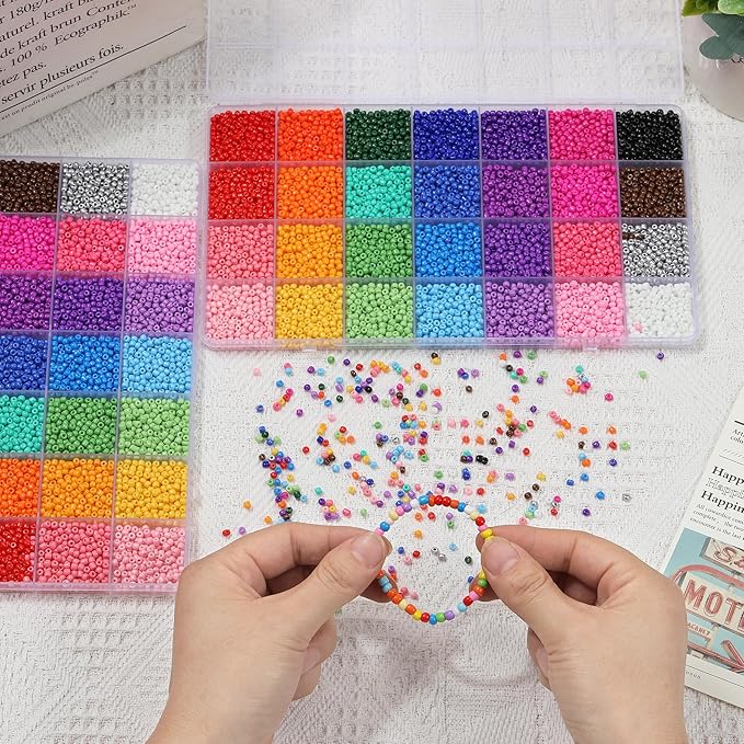 28 Colors 3mm Seed Beads, Craft and Bracelet Making - Image 4
