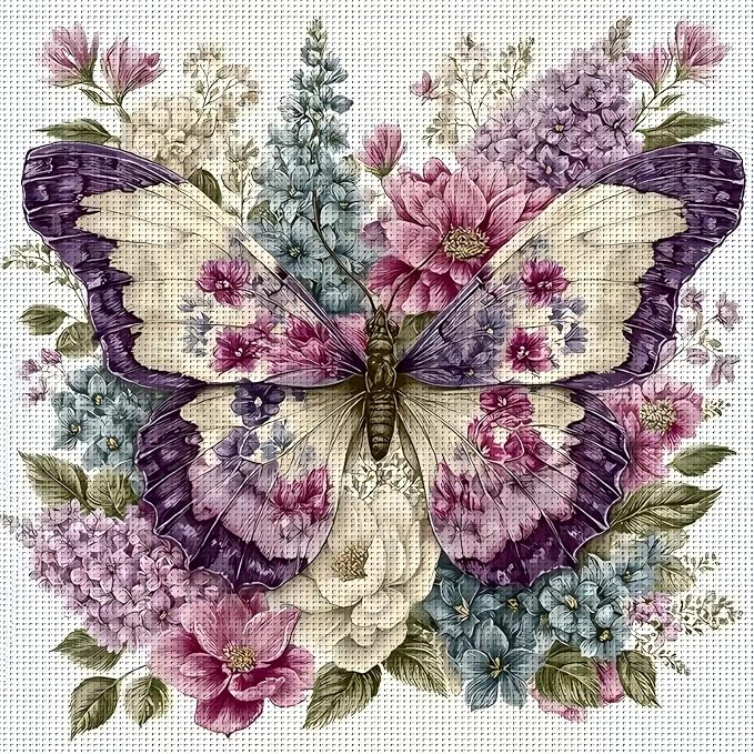 Butterfly Stamped Cross Stitch Kits by askkqtx