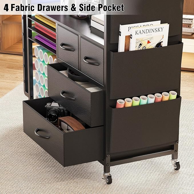 VENNQD Large Craft Organizer and Storage Rolling Cart Compatible - Image 7