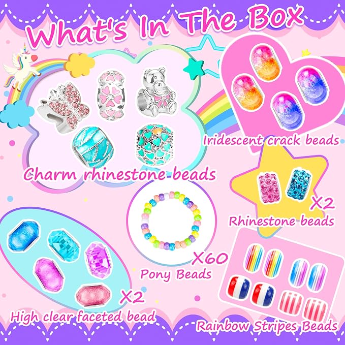 AMAZING TIME 130 Pcs Charm Bracelet Making Kit, Jewelry Toy - Image 2