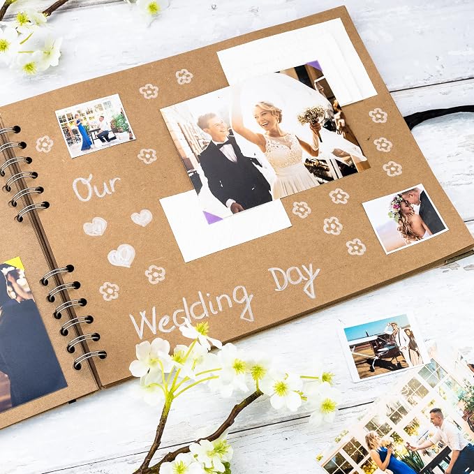 Bstorify Large Scrapbook Photo Albums 50 Pages Brown Thick Kraft Paper - Image 5