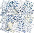 HunnmingRe 20 Pcs 10''x10'' Blue White Flower Quilting Fabric Square by HunnmingRe