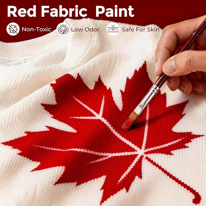 Nicpro Red Fabric Paint, 4 oz Fabric Paint - Image 2