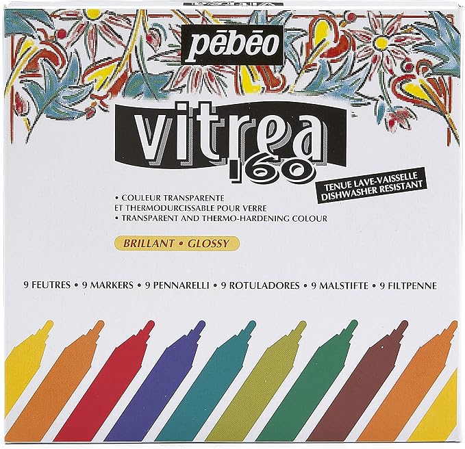 Pebeo Vitrea 160 Assorted Glossy Glass Paint Markers by PEBEO