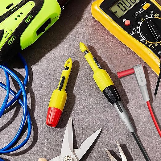 Goupchn Multimeter Test Leads Kit 6PCS with Alligator Crocodile Clips, Wire Piercing Probes 4mm Piercing Clip for Multimeter Voltmeter Thermometer Testing