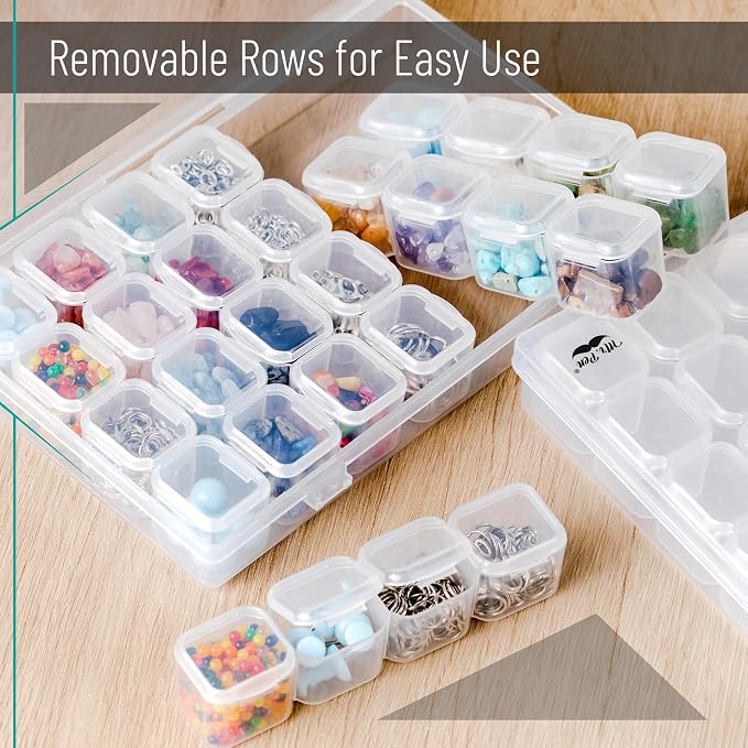 Mr. Pen- Bead Storage Containers, 28 Grids, 2 Pack, Transparent, Small Bead - Image 6