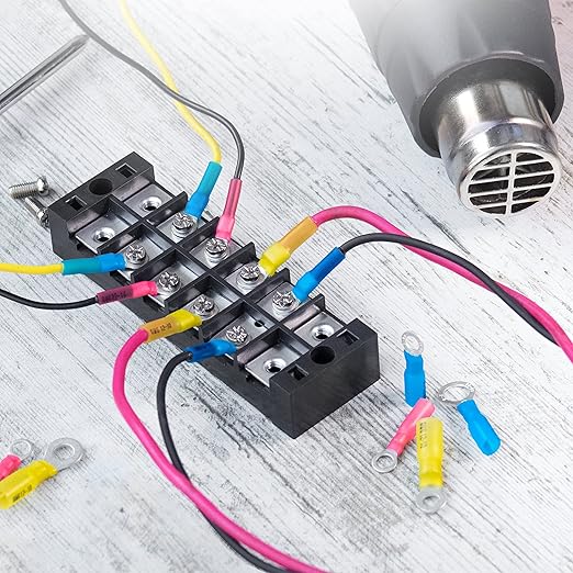 Wirefy Heat Shrink Wire Connectors Kit - Marine Grade Electrical Connectors - Automotive Butt Connectors - Insulated Ring, Spade, Fork, Hook Crimp Terminals - 22-10 Gauge - 270 PCS