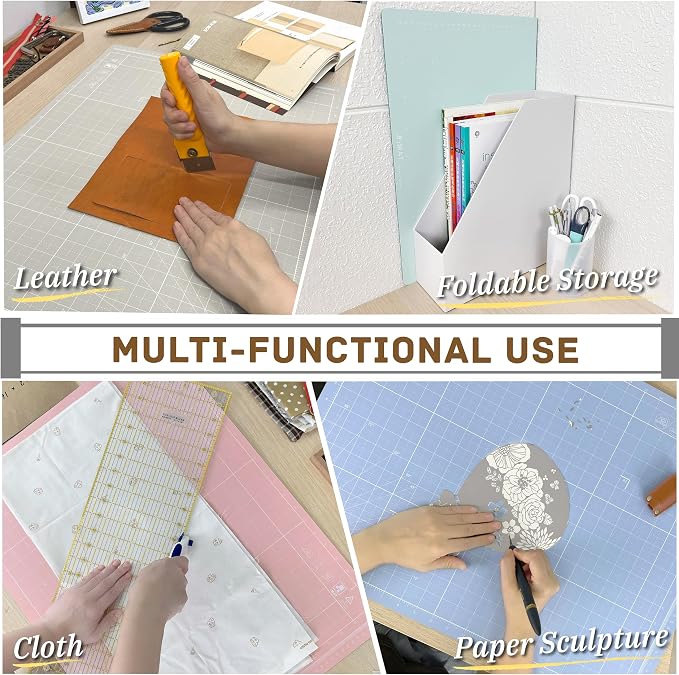 iMAT Flip Cutting Mat Note A2, Double-Sided, Origami White | Inch grid front - Image 6