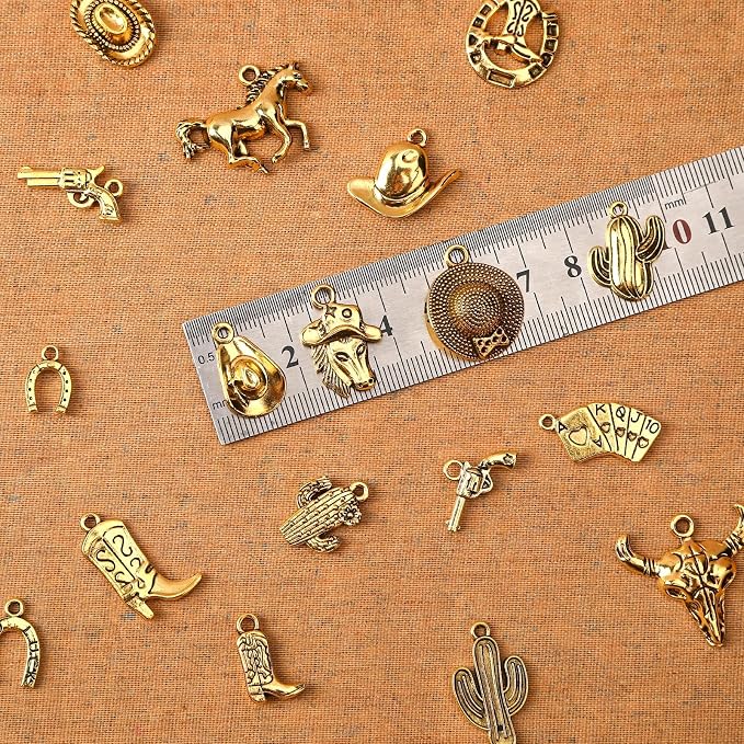 MARFOREVER 40 Pcs/20 Pairs Western Cowboy Cowgirl Charms - Image 2