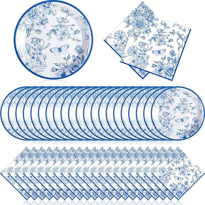 Zhehao 120 Pcs Disposable Paper Plates and Napkins Bulk Birthday Party by Zhehao