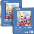 U.S. Art Supply 11"x14" Mixed Media Sketchbook, 2 Pack, 98 lb by USArtSupply