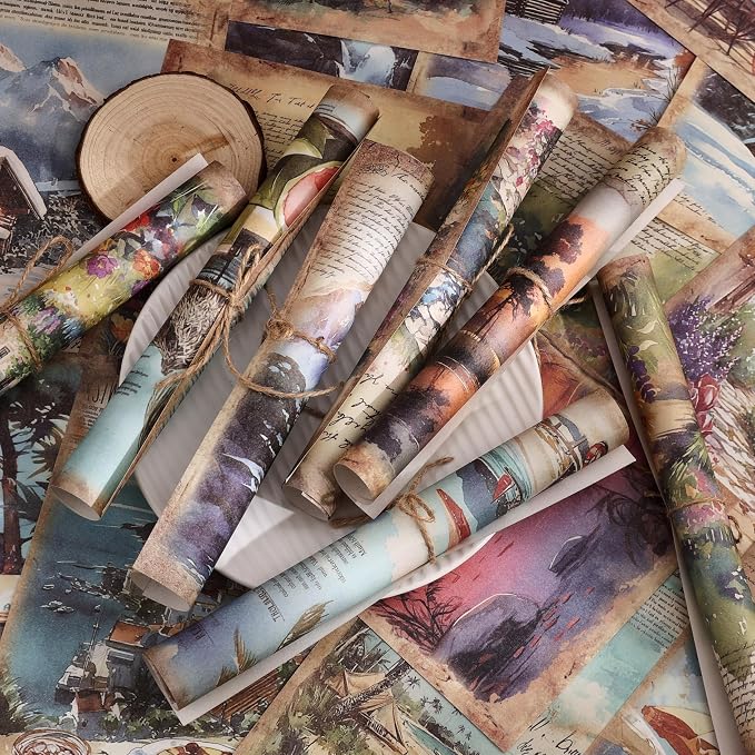 160 Sheets Vintage Scrapbook Paper Set - Image 7