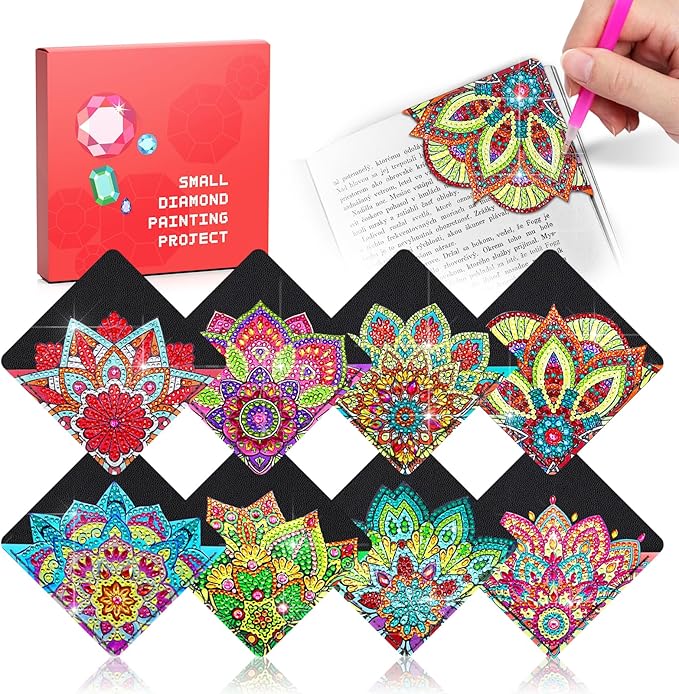 8 PC Diamond Art Corner Bookmarks Kit by CharySim