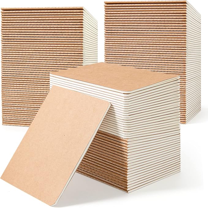 feela 170 Pack Blank Kraft Notebooks, Unlined Sketchbook Mini Cute Note Pad by feela