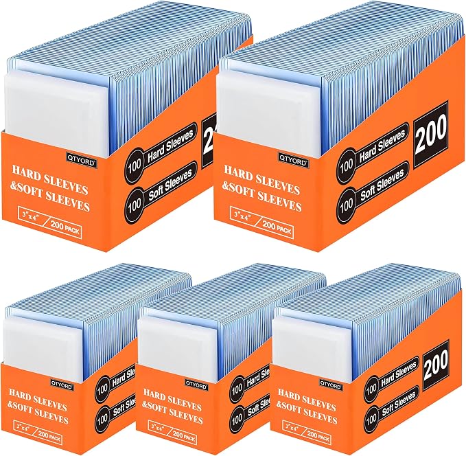 1000 Card Sleeves, Hard Plastic Card Protectors by QTYORD