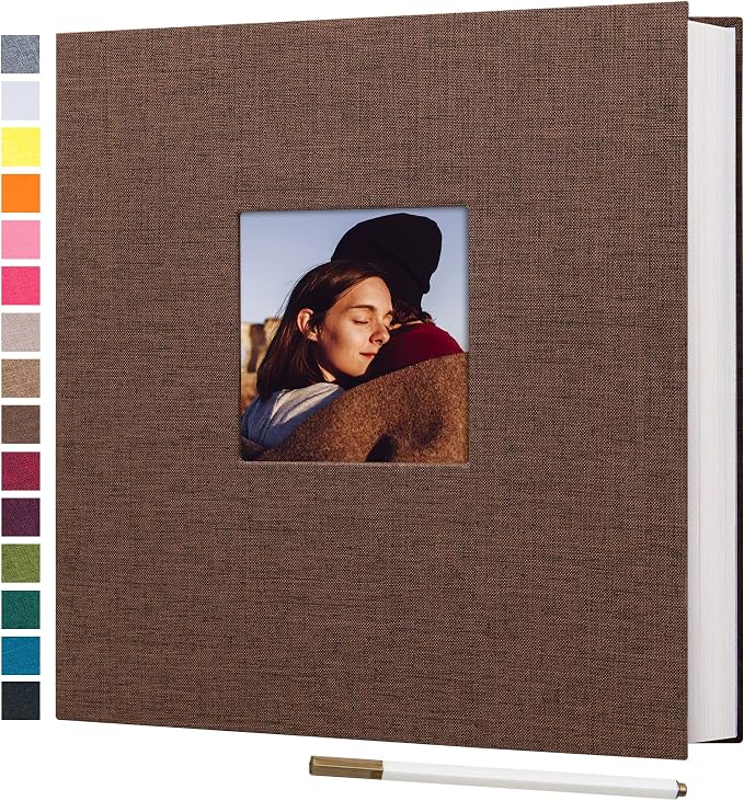 potricher Large Photo Album Self Adhesive 4x6 5x7 8x10 Pictures Linen Cover 40 by potricher