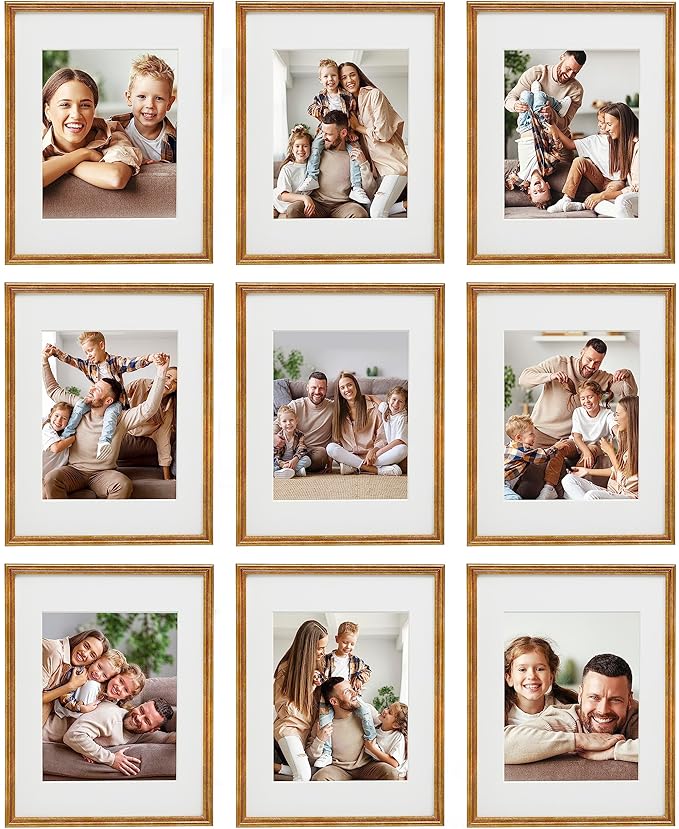 Sheffield Home 9 Piece Gallery Wall Frame Set, 11x14 Inch, Antique Bronze by SheffieldHome