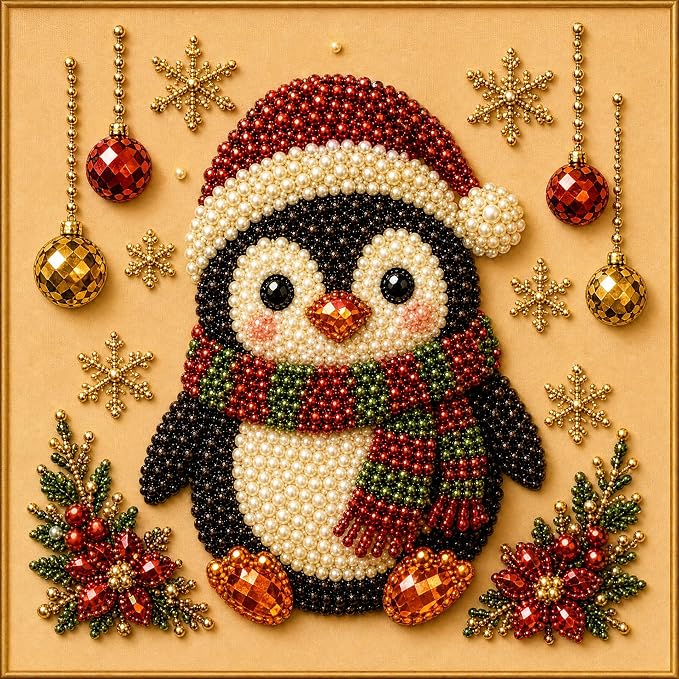 POETRYDRAW Christmas Decor Penguin Pearl Art Kit - Image 4