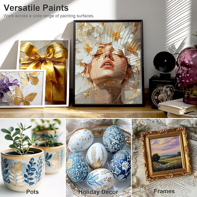 AUREUO Pearl Gold Acrylic Paint, 4 Fl Oz / 120ml Single Tube, Rich Pigment - Image 6