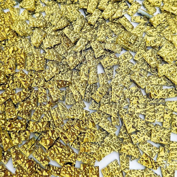 LITMIND 1.1LB Glod Textured Irregular Glass Mosaic Tiles - Image 7
