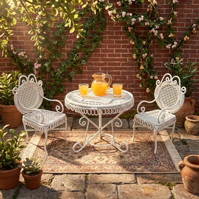 6 PCS Miniature Vintage Bistro Table & Chairs - Image 2