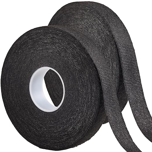 Wire Harness Cloth Electrical Tape, 3/4 Inch x 90 FT (2 Rolls), Automotive Wire Loom Heat Wrap Tape - Fabric Felt Cloth Wiring Harness Tapes, Heat Resistant for Car Engine, Wires, Electrical Wiring