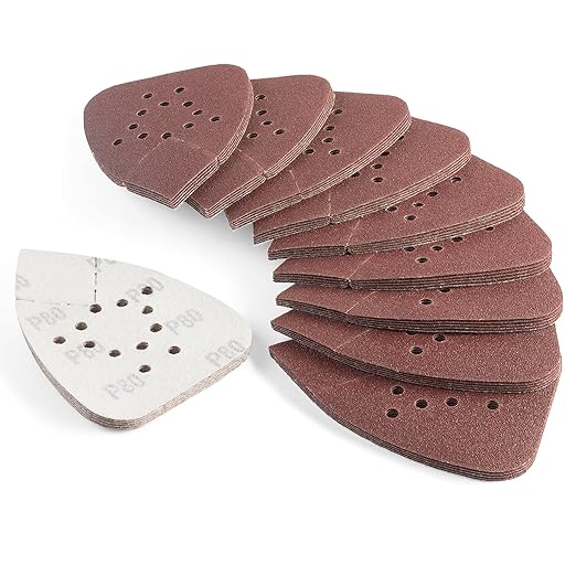 S SATC Mouse Sander Sandpaper 50PCS Mouse Sanding Pads 12 Holes Hook and Loop Sandpaper 80 Grit Detail Palm Sand Paper
