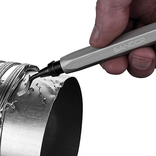 Deburring Tool - 10 Extra Blades and Scribe Pen and Zipper Storage Case - Machinist Tool for Metal, Aluminum, Copper, Plastic Pipe, 3D Printing, Brass
