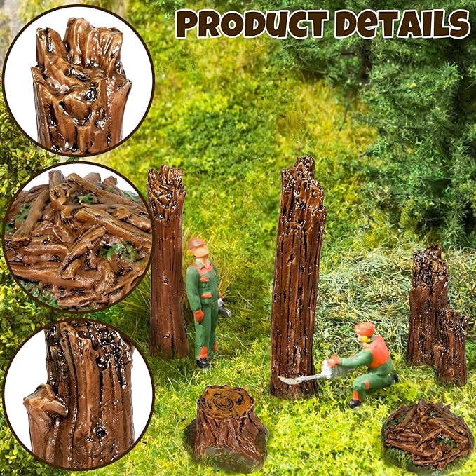 Warmtree 6 Pcs Tree Stump Figurines - Image 3