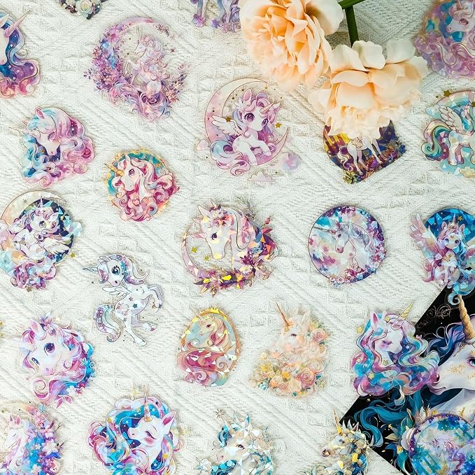 30 Pcs Sparkly Unicron Aesthetic PET Stickers by Unknown