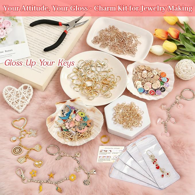 Lemosyu 383Pcs Keychain Making Kit Charms - Image 3