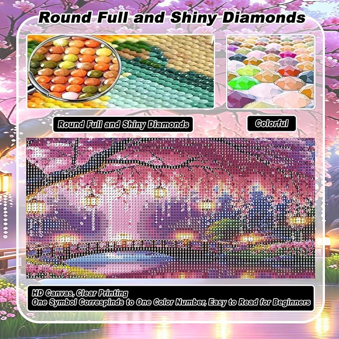 VeGuude Diamond Art Kits for Adults, Full Drill Diamond Art Flowers Kits for - Image 4