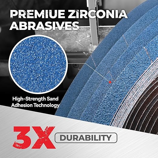 3/8 x 13 Inch Zirconia Sanding Belts, 40Pcs 10 Each of 40/60/80/120 Assorted Grits, Belt Sander Sanding Belt for Knife Blade Sharpening, Metal Polishing, Derusting, Woodworking