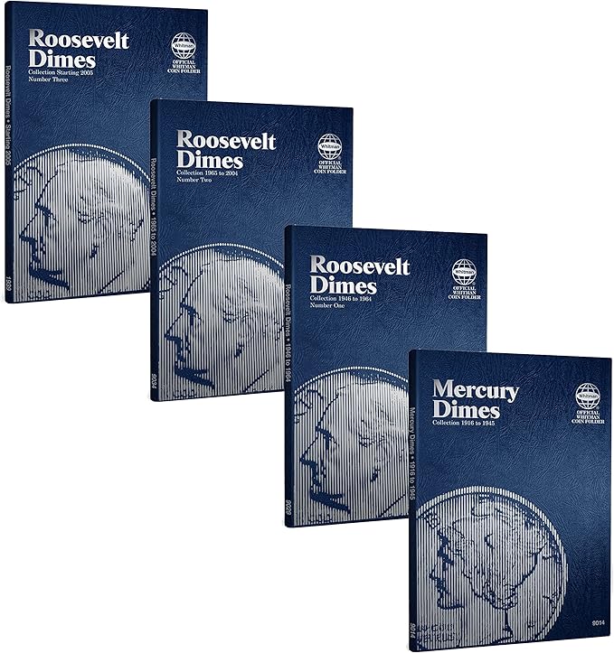 Whitman US Dime Folder Set Mercury and Roosevelt 1916 to Present Day #’s 9014 by Unknown