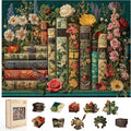 BODHIPNJOY Wooden Puzzles for Adults, Books Jigsaw Puzzles, Wildflowers Book by BODHIPNJOY